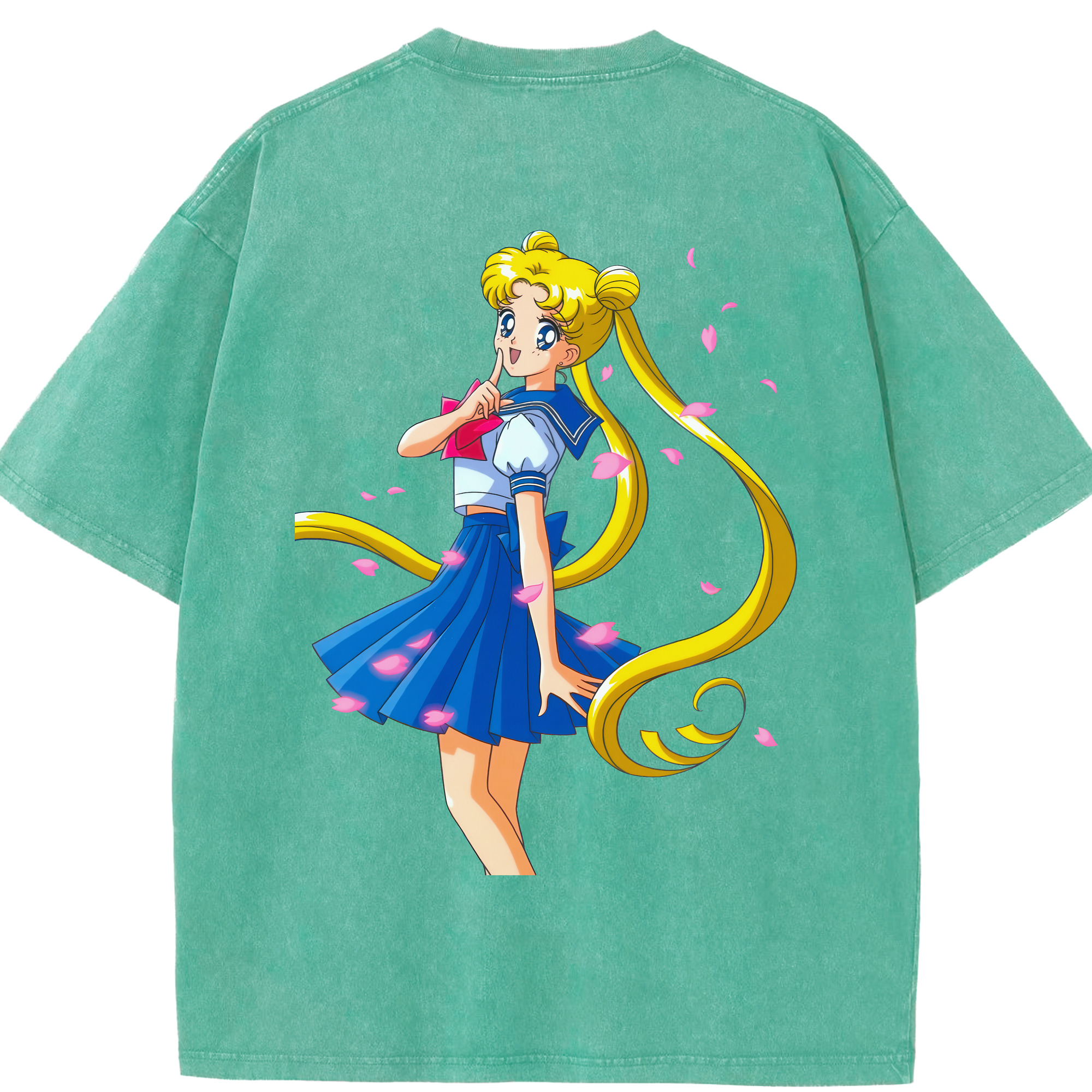 （画像用） 美少女戦士セーラームーン 愛野 美奈子 あいの みなこ Sailor Moon Aino Minako 綿100% ヴィンテージ風 半袖Tシャツ（背面プリント）